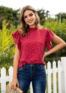 Red Polka Dot Women's Top