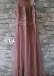 Halterneck pink lace detailing Dress