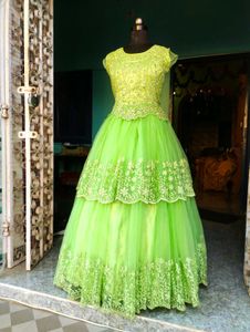 Elegant Green Ethnic Ball Gown