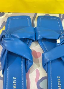 Forever 21 Navy Blue Knot Flats