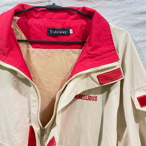 Rebellion Red &amp; Cream Hooded Jacket