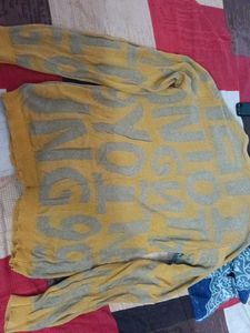 Stylish Yellow Knit Sweater