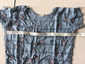 Printed  Rayon Round Grey Kurti