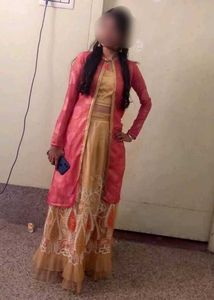 Golden Colour Lehanga..Ethnic Wear With Cancan