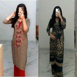 Combo Of 2 Elegant Plazo Kurti Sets