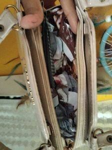 Nude Handbag With Attachable Belt