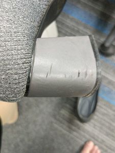 Grey Ribbed Round Toe Heels