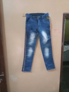 Striped Denim Jeans
