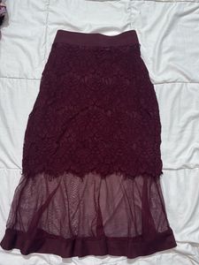 Cut Out Lace Skirt