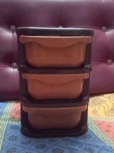 3-Drawer Brown Storage Unit