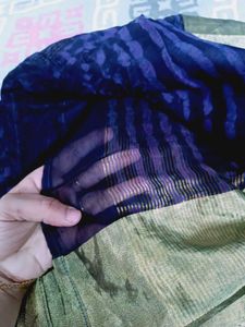 pure handloom chanderi batik print kaddi border