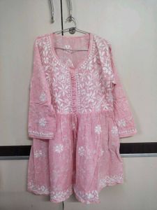 Lucknowi Chikan Kari Short Kurti