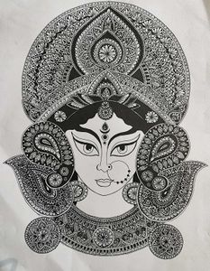 Maa Durga mandala art | A3 Size