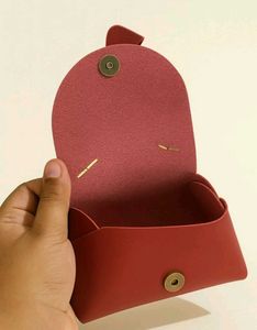 Cute Red Faux Leather Handbag