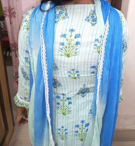 Blue Printed Kurta Set