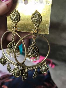Antique Gold Jhumka Earrings