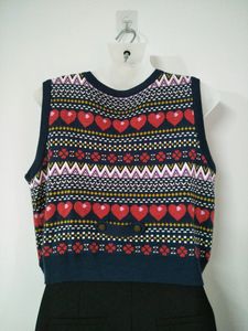Half Vest Knitted Sweater