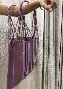 Striped Cotton Tote Bag