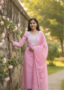 Pink Embroidered Kurta Set