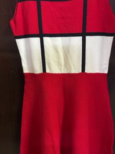 Red &amp; White Mondrian Style Dress