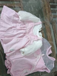 Cute Pink Baby Dress Set
