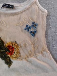 Embroidered Floral Tank Top
