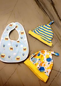 Baby Bib and Hats Set