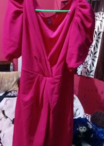 Athena Pink Colour Slit Dress , Not Used Even Once