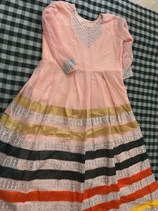 Striped Anarkali Gown Dress Unused Dres
