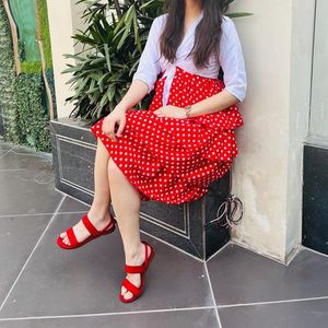 Women Frill Dress With Crop Shrug