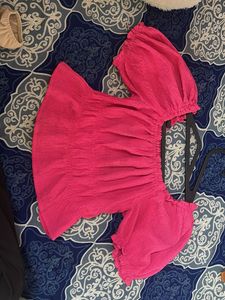 Hot Pink Off-Shoulder Top
