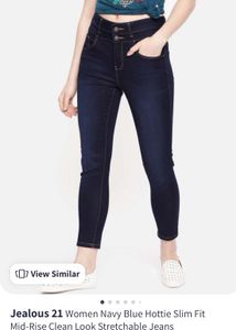 Navy Blue Mid Rise Slim Fit Jeans