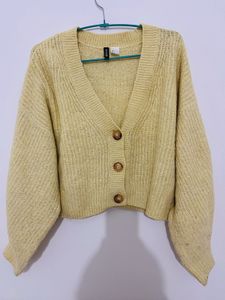 H&M Yellow Knit Cardigan