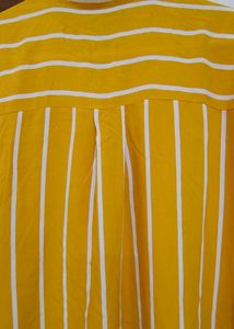 Zudio Yellow Striped Shirt (Size L)
