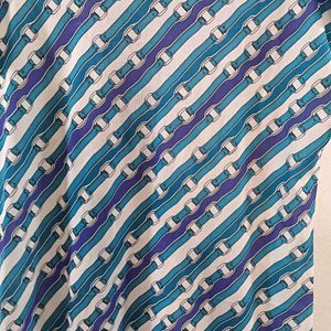 Chic Blue &amp; White Midi Dress