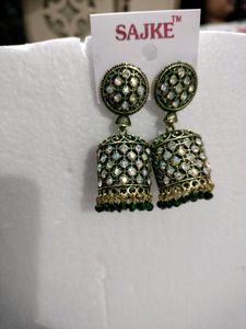 Beautiful Green Jhumkas