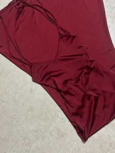 NEWME - ✨ Elegant Burgundy Satin Maxi Dress 💃🌹