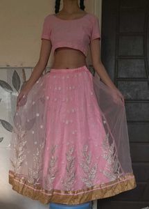 Pink Embroidered Lehenga Choli