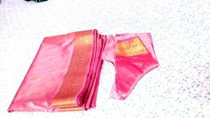 Pink  silkSaree with Blouse