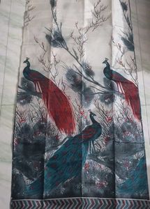 Peacock Print Saree