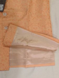 XXL - Orange Embroidered Nehru Jacket