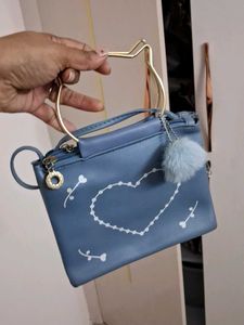 Cute Blue Cat Handle Bag