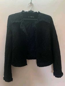 Elegant Black Boucle Jacket