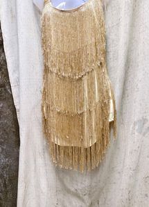 Gold Fringe Party Dress