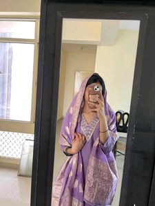 Lavender Embroidered Kurta Set