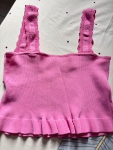 Pink Cropped Tank Top