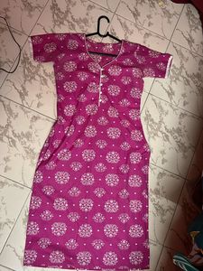 🆓 Delivery Floral Pink Kurti