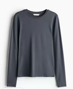 H&M Grey Ribbed Top