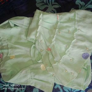 Silk Dress Top And Bottom Wear For Kids,