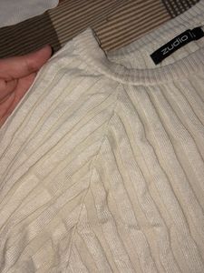 White Ribbed Top